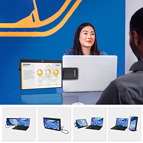 Image of SideTrak Swivel 12.5 inch Portable Monitor for Laptop, Patented Swivel Hinge, Laptop Screen Extender | FHD Dual Screen w /Kickstand, USB or HDMI, Mac, PC, Chromebook Compatible - 10 Pack