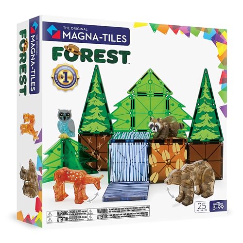 MAGNA-TILES Forest Animals 25-Piece Magnetic Construction Set, The ORIGINAL Magnetic Building Brand