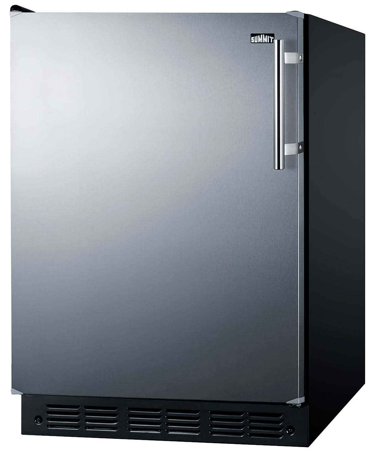Summit Ct66bk2ssadalhd 24” Wide ADA Under Counter Refrigerator-Freezer 4.9 Cu.Ft. Made In Europe With Automatic Defrost Operation, Reversible Stainless-Steel Door, Black Interior (ADA Left Hand Door) on Fridge.com - View 3