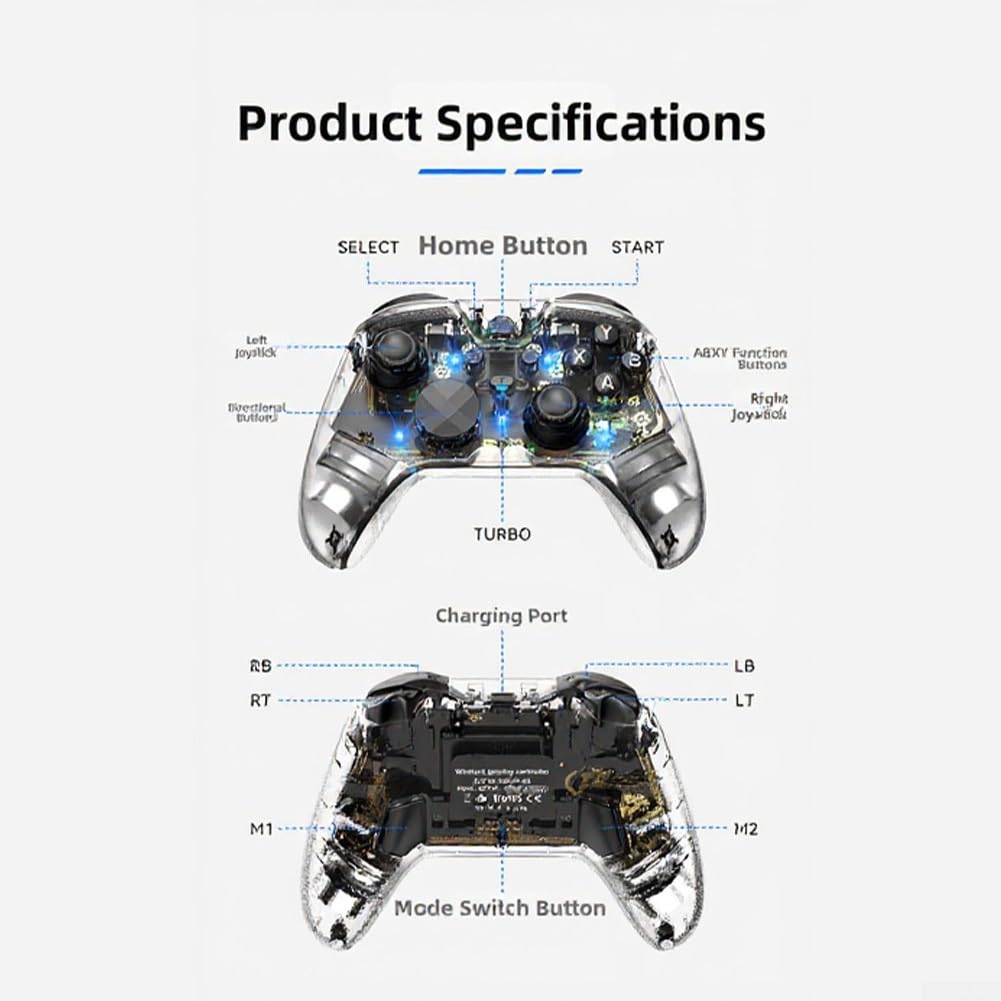 Controlador de juego inalámbrico, joystick de fibra de carbono, efecto Hall, disparadores, controlador de juegos móvil para teléfonos inteligentes y tabletas