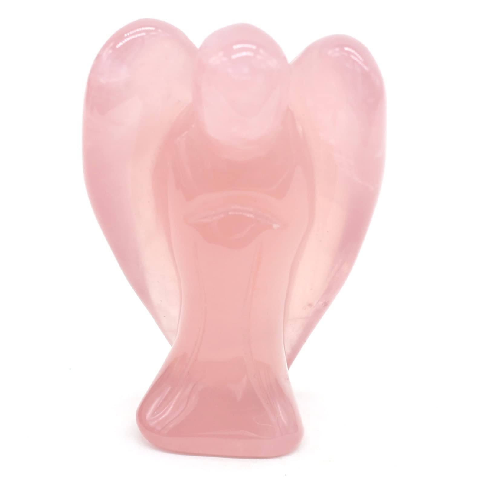 Haussammlung 30g Naturstein Kristall Pendel Engelsform Heimdekoration Figur Statue Edelstein Ornament 50x35mm 1PC Geschenk PEIQIYIN(Color:Madagascar Rose Quar)