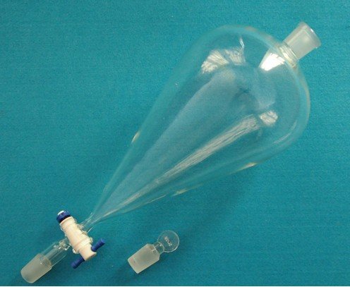 GOWE 2000 ml, 24/29, de cristal embudo separatory, pyriform, PTFE llave de paso, forma de pera, laboratorio cristalería