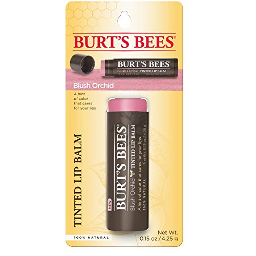 Burt's Bees 100% Natural Tinted Lip Balm, Blushing Orchid with Shea Butter & Botanical Waxes – 1 Tube