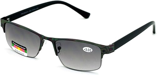 V.W.E. Gafas de lectura progresivas rectangulares de metal sin línea Gafas de sol al aire libre del lector trifocal