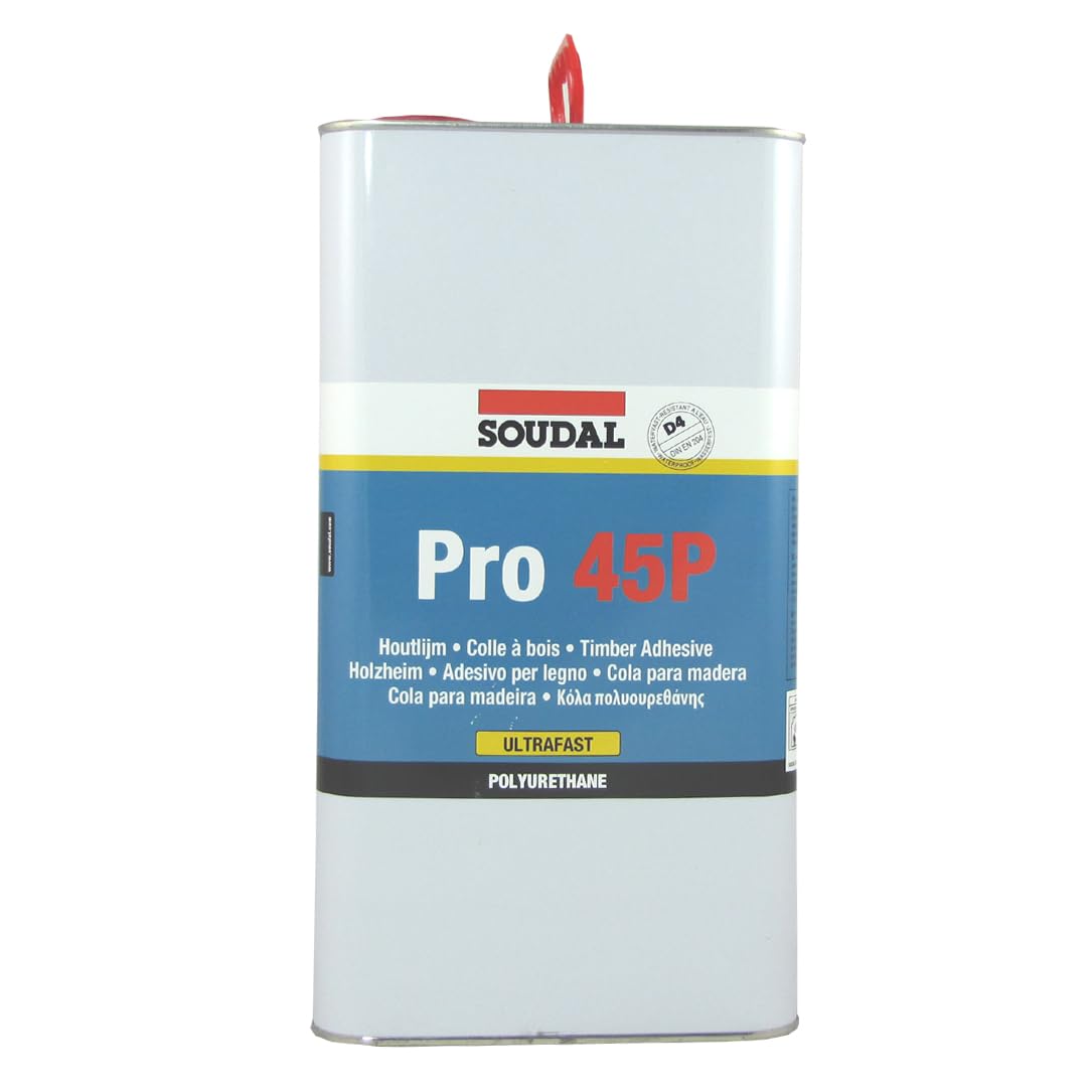 Colla per legno Soudal 45 P, molto veloce da essiccare e pronto all''uso colla in poliuretano-base, Beige, (nome. Disponibile in diverse misure a scelta contenuto della confezione)