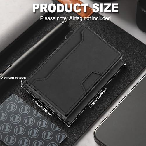 GoodtoU Card Holder Wallet Smart Wallet Mens Card Holder for 8-14 Cards, ID Window, Card Wallet Men Minimalist Wallet with Cash Slot, Easily Removable Cards Trifold Wallet (Black, No AirTag)3