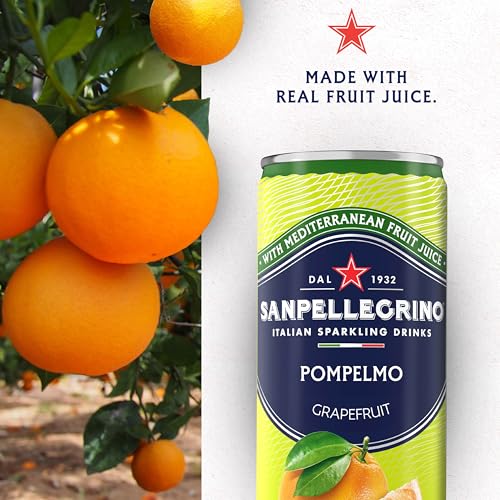 Image of Sanpellegrino Italian Sparkling Drink Pompelmo, Sparkling Grapefruit Beverage, 24 Pack Of Cans