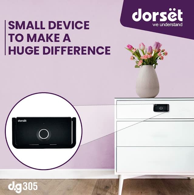 Image of Dorset DG 305 Fingerprint Lock for Drawer & Cabinets | Biometric Lock with 40 Fingerprint Access | Keyless Furniture Drawer Lock | Suitable for Home & Office - Ideal Door Thickness 15-24 mm | Black