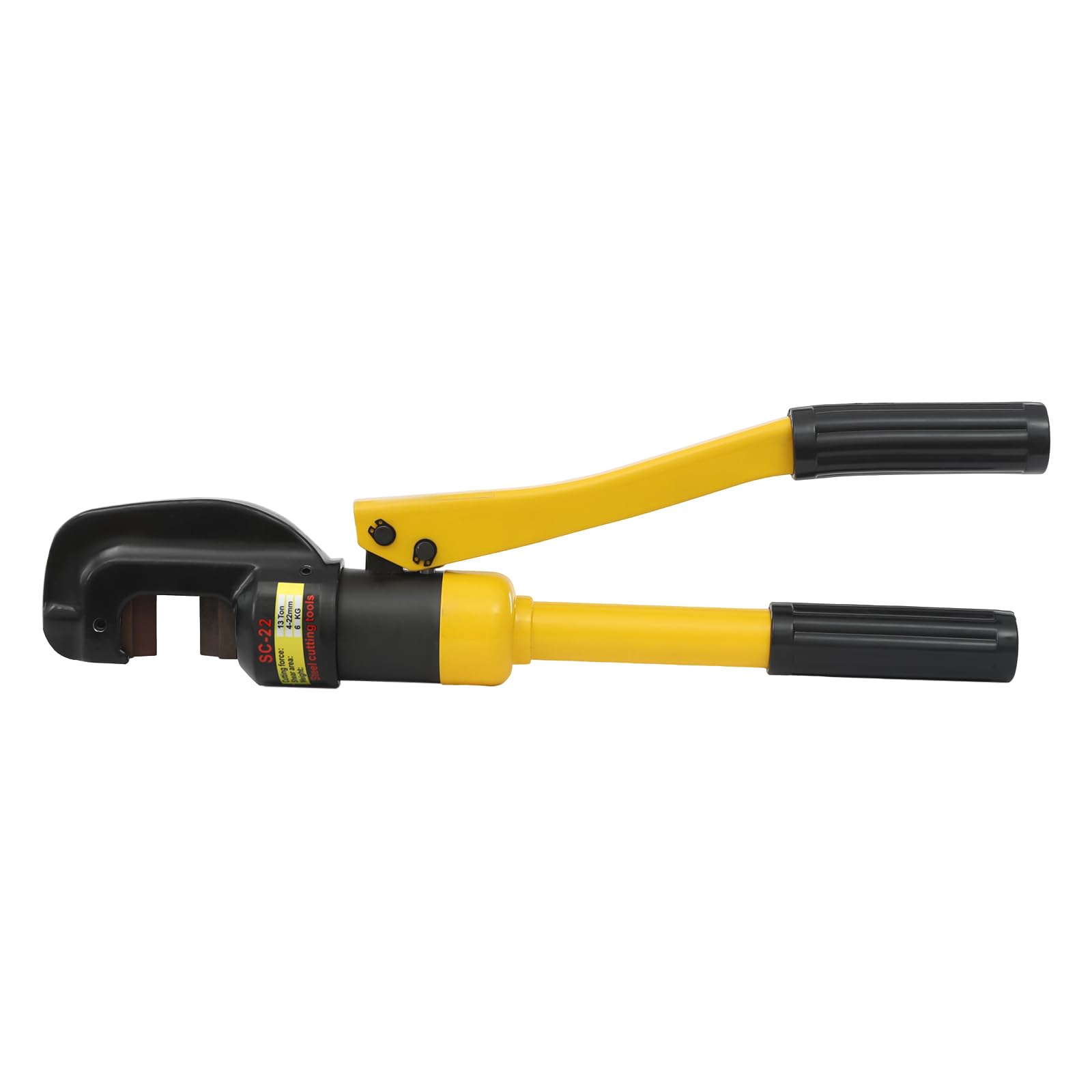 Cortador de refuerzo hidráulico, cortador de pernos hidráulico para tornillo roscado, acero redondo, superficie de corte 0,16-0,87 pulgadas, mango antideslizante (22 mm)