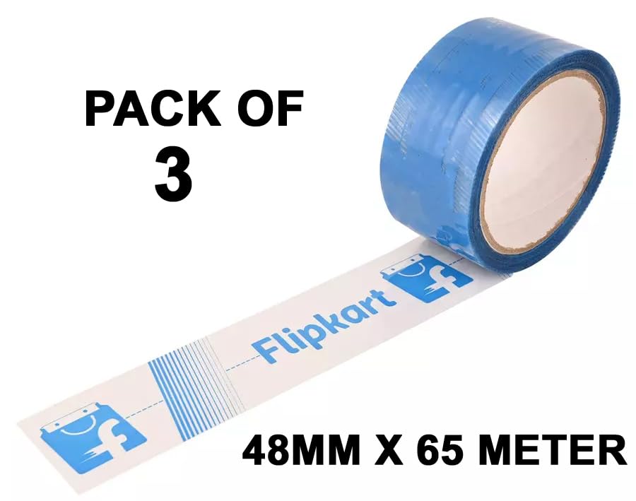 Image of D-fix Bopp Flip kart Branded Printed Packaging Tape 65 Meters in Length 48mm / 02 inch Width - 3 Roll Per Pack Suitable for E-commerce Packaging Material for Small Business