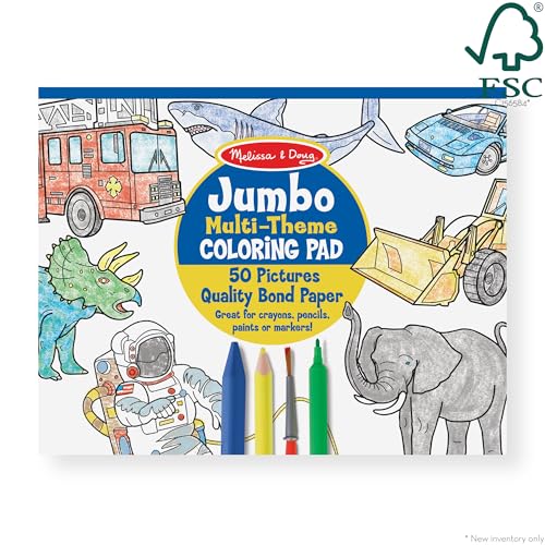 Melissa & Doug Jumbo 50-Page Kids' Coloring Pads 3-Pack - Animals, Vehicles, and Multi-Themed - FSC Certified - image 6