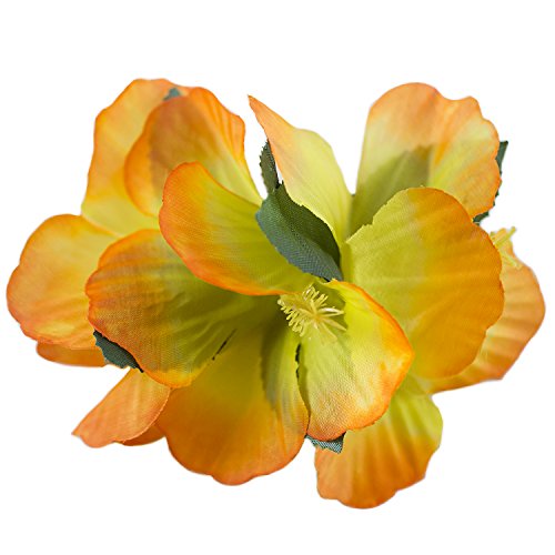 Pinzas para el cabello flor Hibiscus multicolor 12 piezas miniatura 3