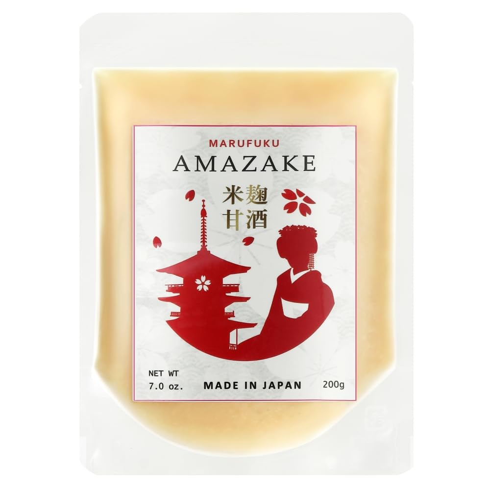 Amazake Drink From Japan made from White Koji 7.0oz-Non Alcoholic, No Added Sugar (Traditional Japanese fermented rice drink)【MARUFUKU】(200ml, White Rice Amazake)