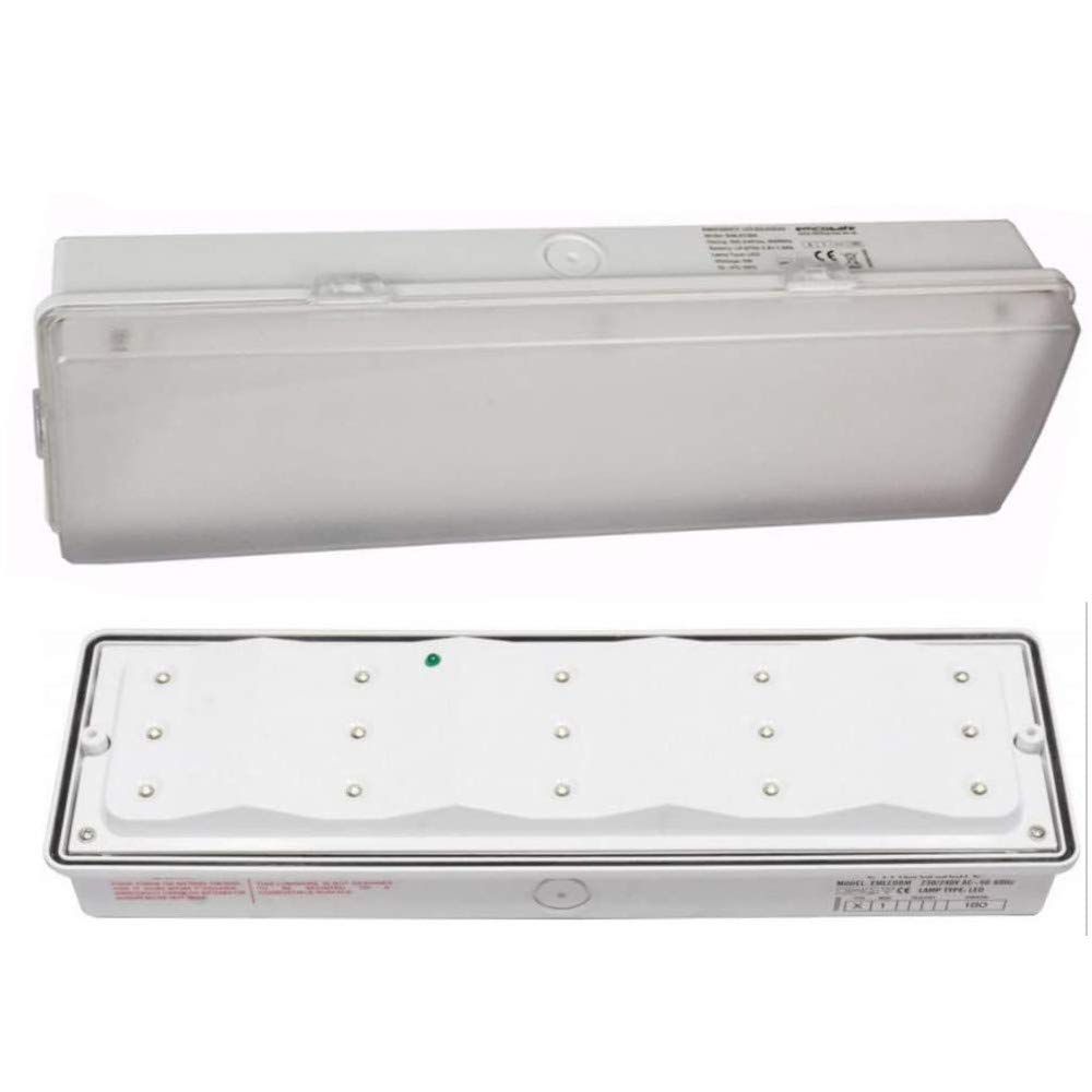 Auctionzltd Clear 5X Led Emergency Bulkhead Light Legend Arrow Ip65 Maintained Non Waterproof Fire Exit Em3 Nm3 M3 E3m 3Hr