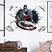 AINSS 60X90CM 3D Avengers Spiderman Iron Man Captain America Thor Hulk Superman Stickers Muraux Stickers Chambre Garçon Stickers Chambre Fille Stickers Muraux Salon Sticker Mural Stikers Murals