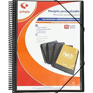 Grafoplás Maxiplás Spiralbuch A4, 50 Hüllen, Schwarz