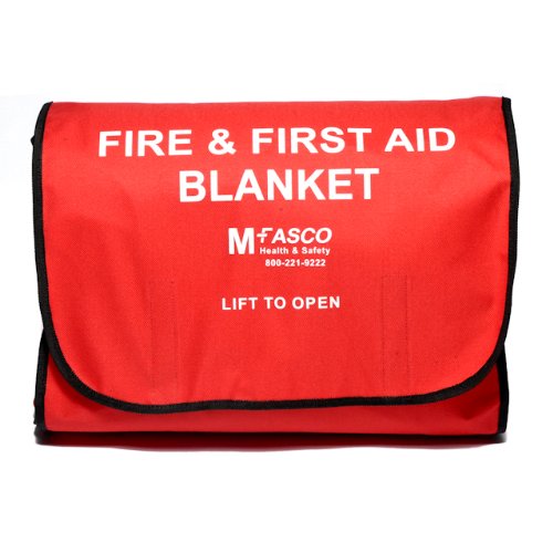 MFASCO Emergency Fire Blanket Kit - Retardant Vertical Release, Wall-Hanging Case, Smothers Small Fires, Great for Work, Home, Auto - Includes Large 62