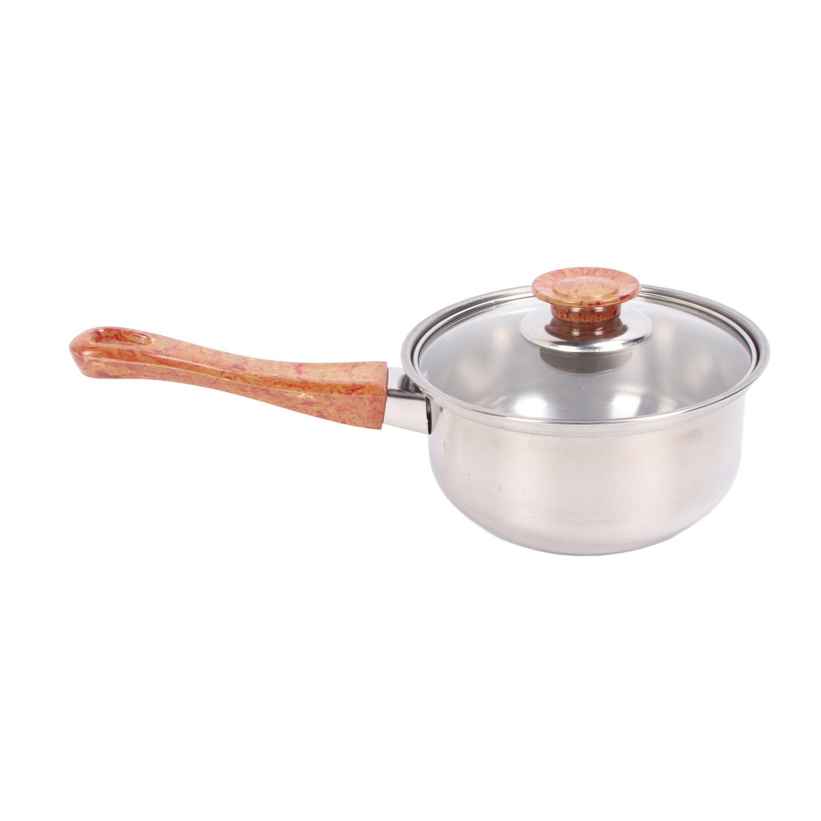 KIMISS Juego de Ollas y Sartenes Multifuncionales, Modelo Veteado de Madera, Acero Inoxidable, Vidrio, Plástico Fenólico con Ergonómico, Juego de Utensilios de Cocina para Sopa - de Utensilios de