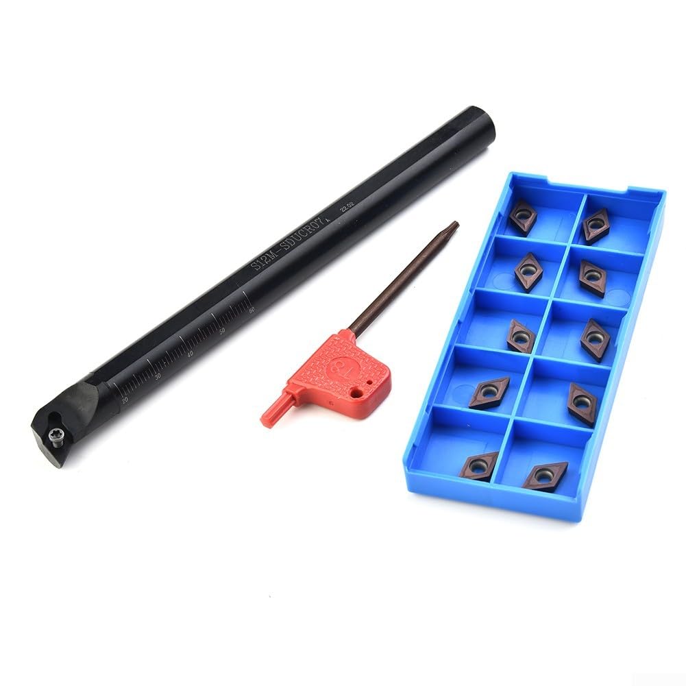 Lathe Tools Boring Bar Set 12Mm Lathe Boring Bar Turning Tool Holder S12M-SDUCR07 With DCMT0702 Carbide Insert For CNC Metalworking