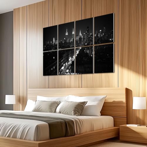 8 Pack Paneles Acústicos Artísticos Absorbentes de Sonido con Diseño de Skyline de Midtown New York City, Paneles Decorativos Autoadhesivos 48"x32" para Estudios y Oficinas miniatura 5