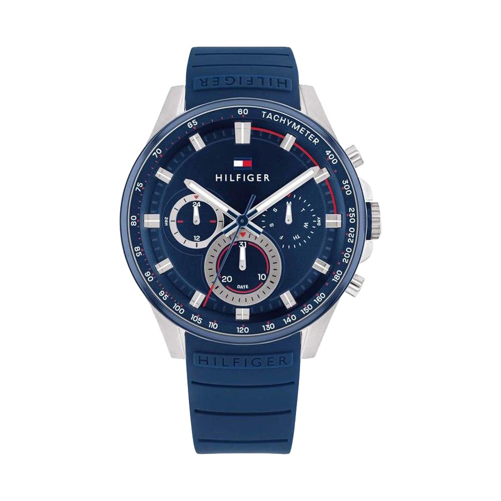 Tommy Hilfiger Mens 45 mm Max Blue Dial Silicone Analog Watch (WTOTH1791970) (B09VPTMVDP) Amazon Price History, Amazon Price Tracker
