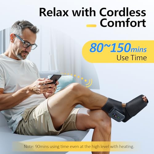 Comfytemp Portable Foot Massager with Heat, Birthday Gift for Dad, Mom, Men, Women, Seniors, Ankle Massage for Plantar Fasciitis, Swelling, Cordless Compression Boot for Circulation (Fit Size 6 to 10) - Image 3