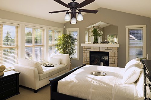 Canarm CF42NEW5ORB New Yorker Dual Mount 42-Inch Ceiling Fan with Flat Opal Light Kit and 5 Reversible Blades, Oil Rubbed Bronze - Thumbnail 2