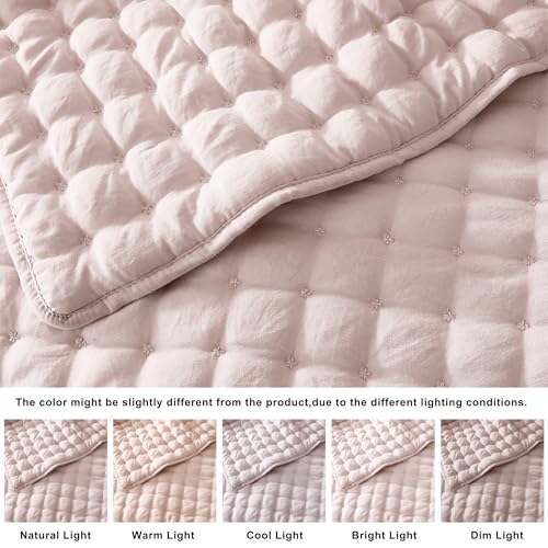 Image of WDCOZY Cloud Soft Quilt Set, Queen Size, Pink, 3 Pieces 90x90 inches
