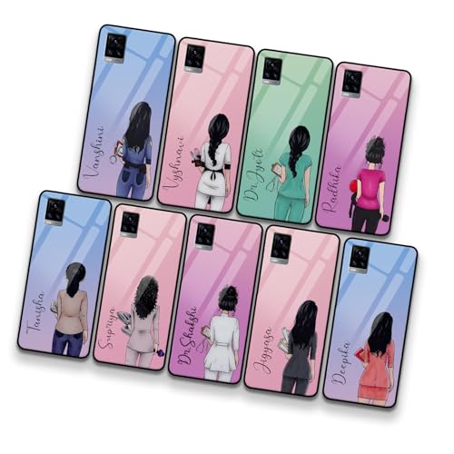 Image of COLORflow Back Cover Compatible with Vivo V20 | Professional Girl Color Customized | Shockproof TPU Bumper with Camera Protection Back Cover Compatible with Vivo V20