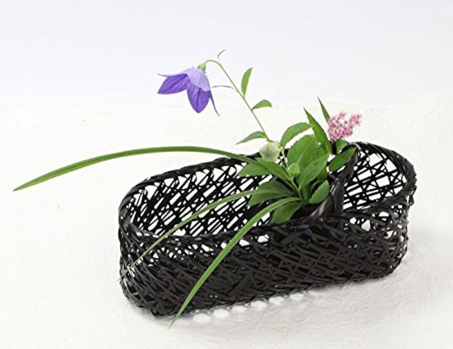 Amazon.co.jp: 竹 花籠 「さざなみ・剣山付き」13-357 日本製