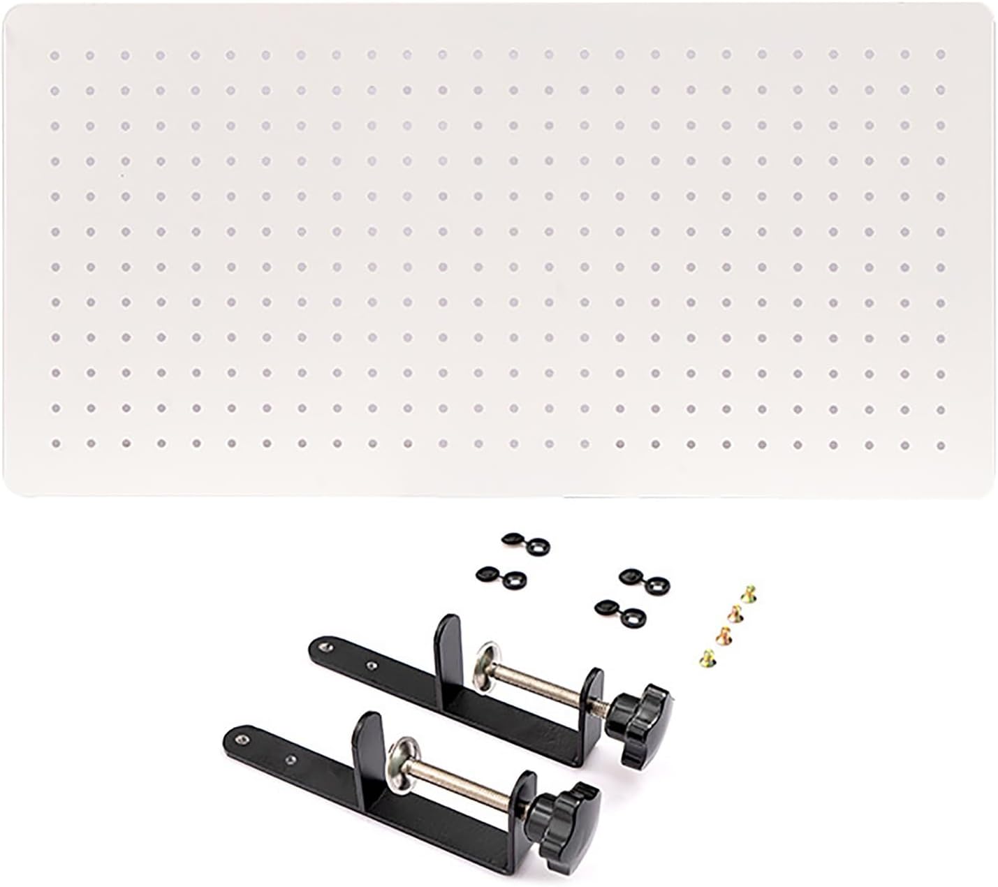 Wall Mounted Storage Pegboard,Pegboard Panels,Peg Board Office Desk Accessories,Desktop Countertop Organizer Rack,Pegboard Shelves for Office Gaming Home(Color:White,Size:Vertical Bracket)