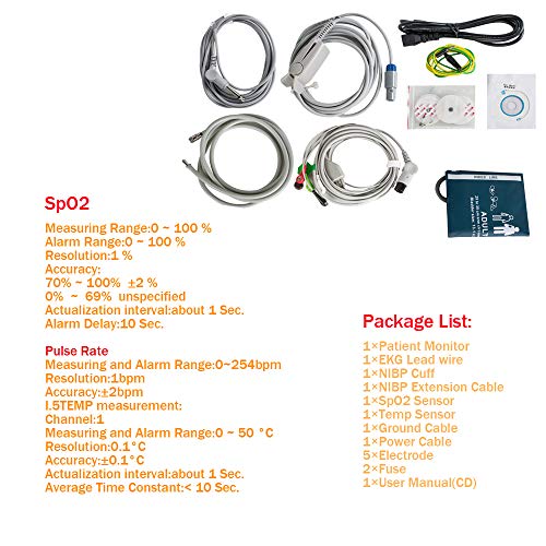 funwill Portable 12.1 inch Monitor, Multi-Parameter, Touch Screen, Vital Signs（Shipping by DHL/UPS） - Thumbnail 4