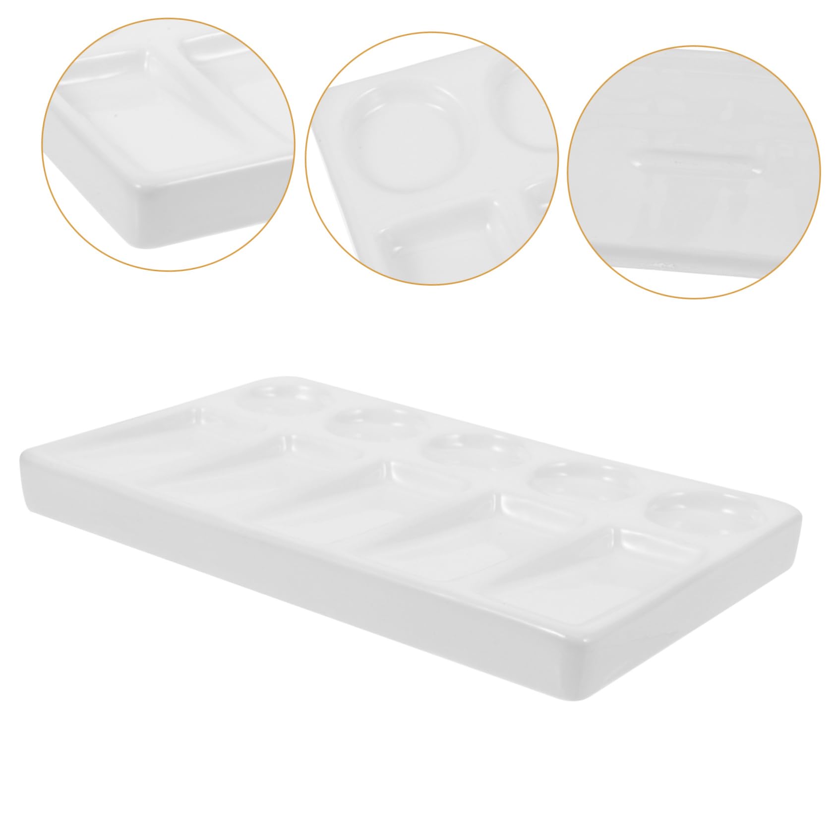 Palette Rectangulaire 10 Puits en Plastique, Blanche