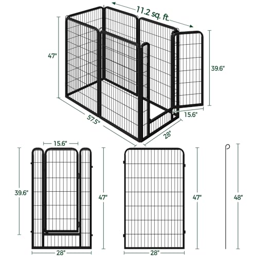 Image of Yaheetech 47in x 14ft Rustproof Foldable Metal Decorative Garden Fence | Durable Metal Frame, Tool-Free Quick Setup,Custom Multi-Shape,Fold Flat Storage, Multi-Scene For Garden Patio RV Camping