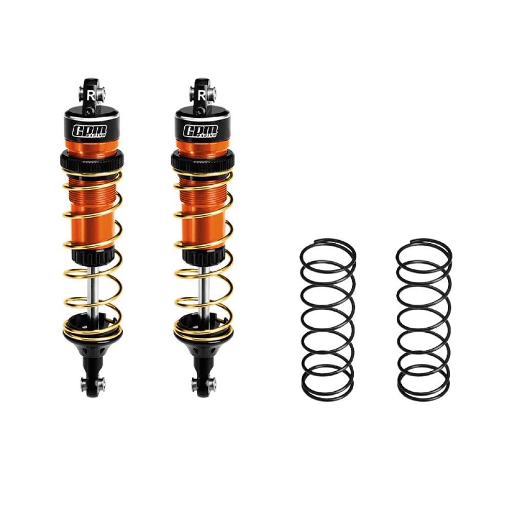 Aluminum 6061-T6 ALLOY REAR ADJUSTABLE SPRING SHOCK 104MM For Traxxas 1:8 JATO 4X4 VXL Brushless / 1:10 Rustler 4X4 Ultimate/Slash 4X4 Ultimate/Slash Mudboss Racer Upgrades - Orange