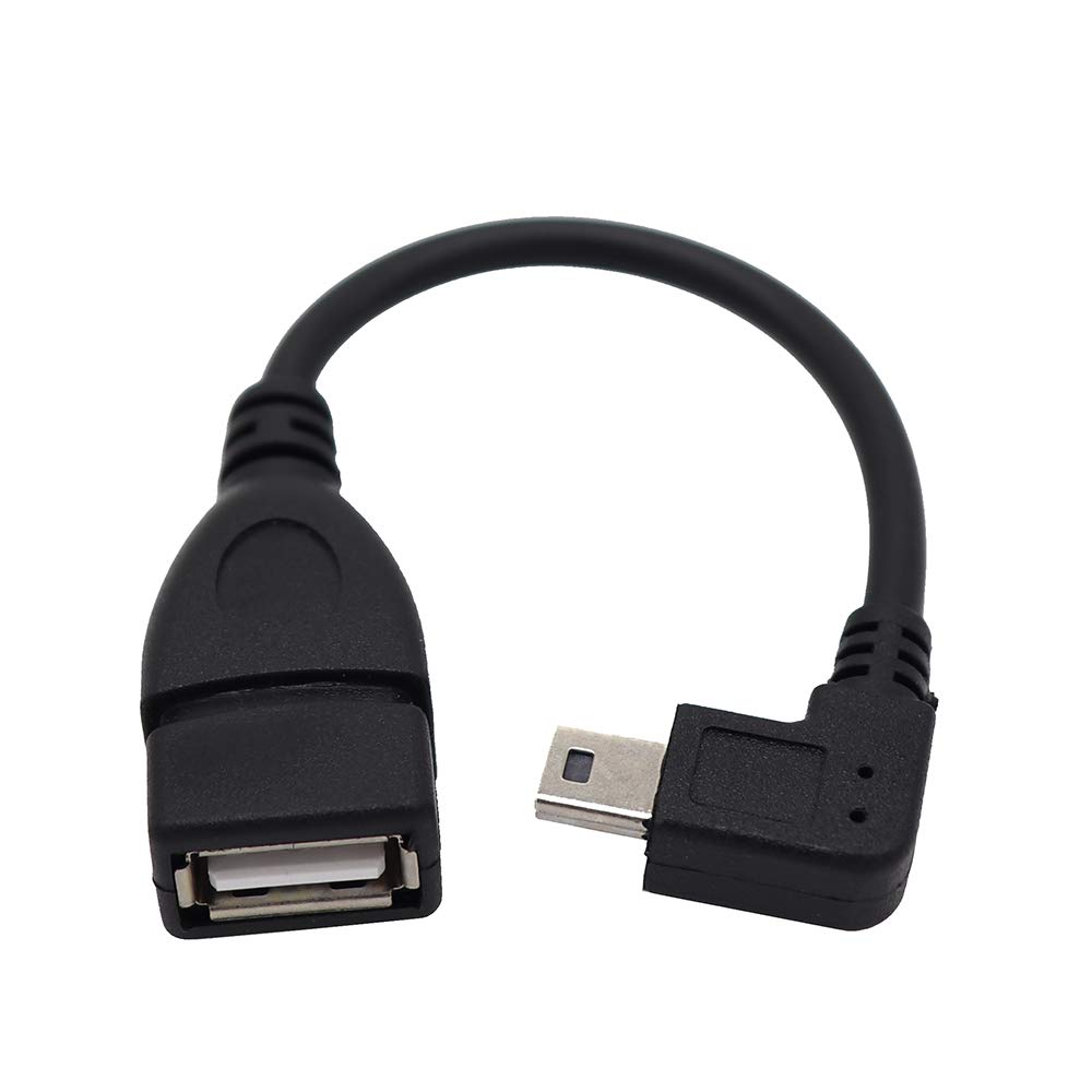 ViViSunUSB mini変換ケーブル USB(miniB)オス-USB(A)メス 90°L型 方向変換ケーブル OTG功能付き 高速480Mbpsのデータ転送同期リード (0.25M右Ｌ)