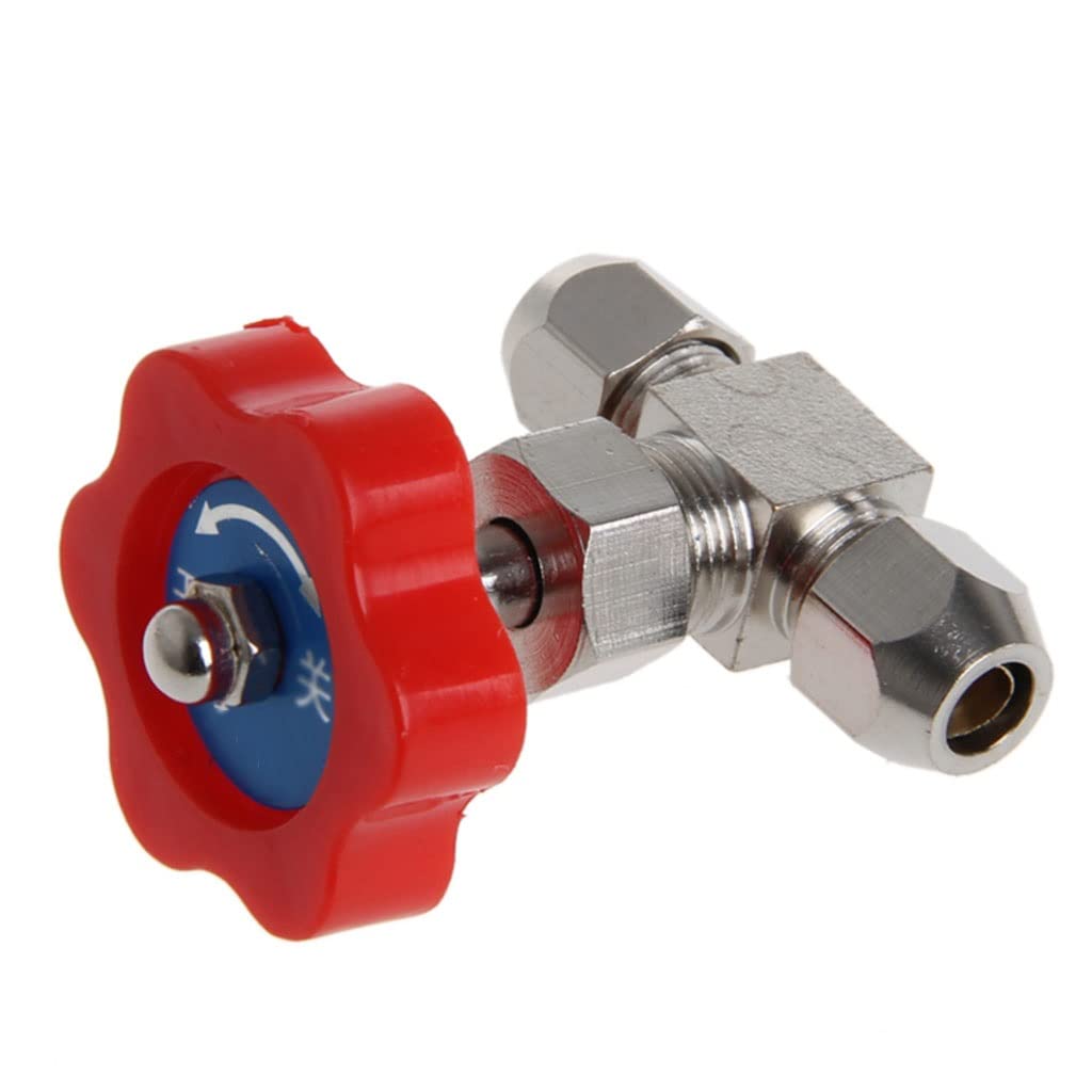 Zawór zwrotny iglicowy Zawór iglicowy, średnica zewnętrzna 6mm/8mm/10mm Trwała rurka Zawór iglicowy z niklowanego mosiądzu, 1szt(6mm)