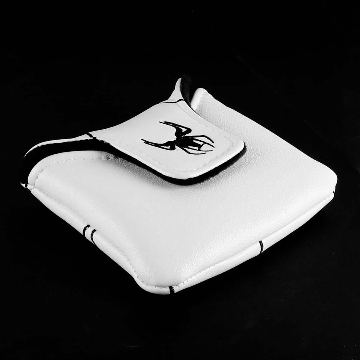 Funda De Cabeza De Putter para Palo De Golf Bordado De Araña Negra Y Roja Funda De Cabeza De Putter De Mazo Cuadrado para Palo De Golf Funda De Cabeza De Putter Magnética para Palo De Golf