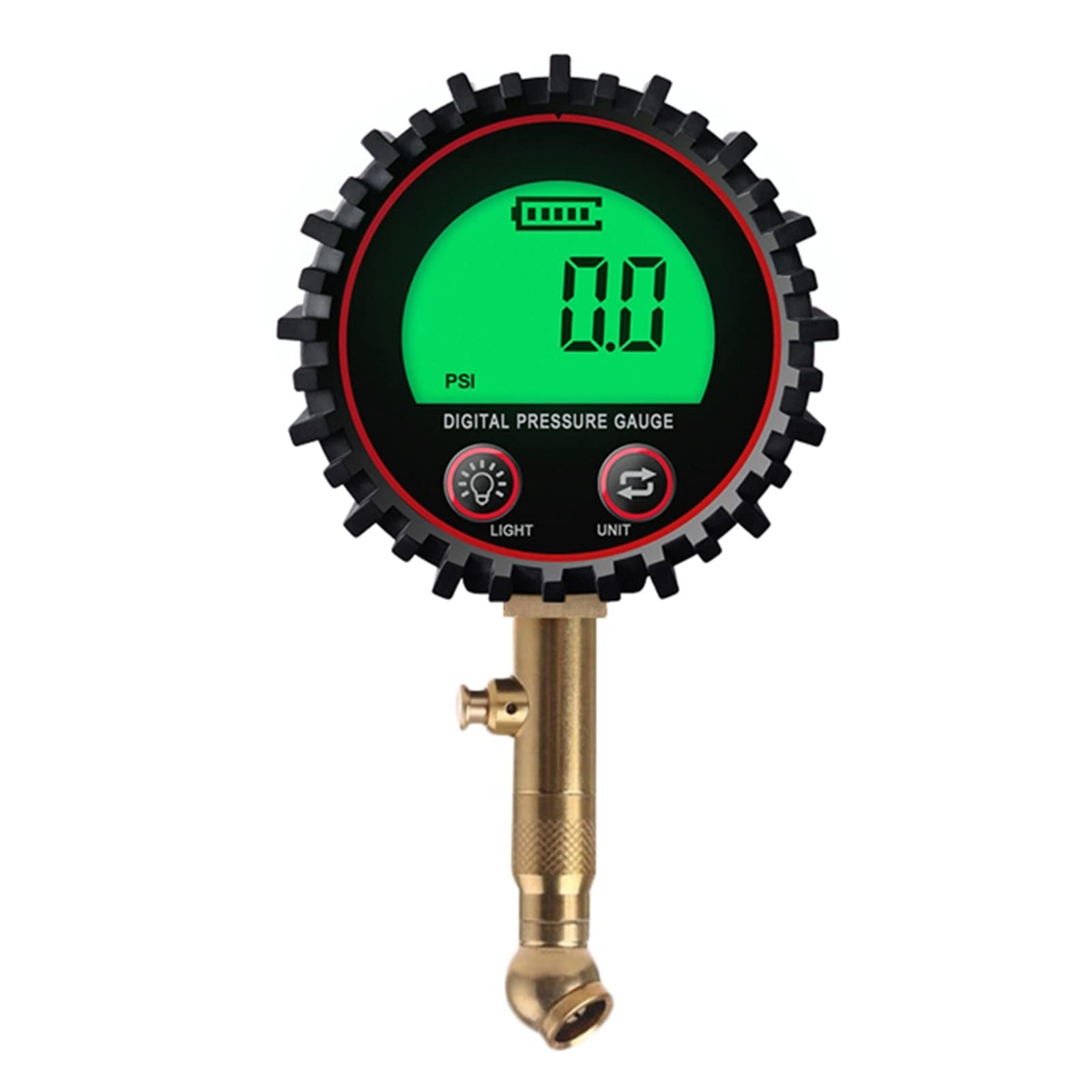 AGAATI Manómetro Digital para neumáticos, Mandril de Aire y Accesorios para compresores, Pantalla LCD, Foco LED Resistente, 255PSI