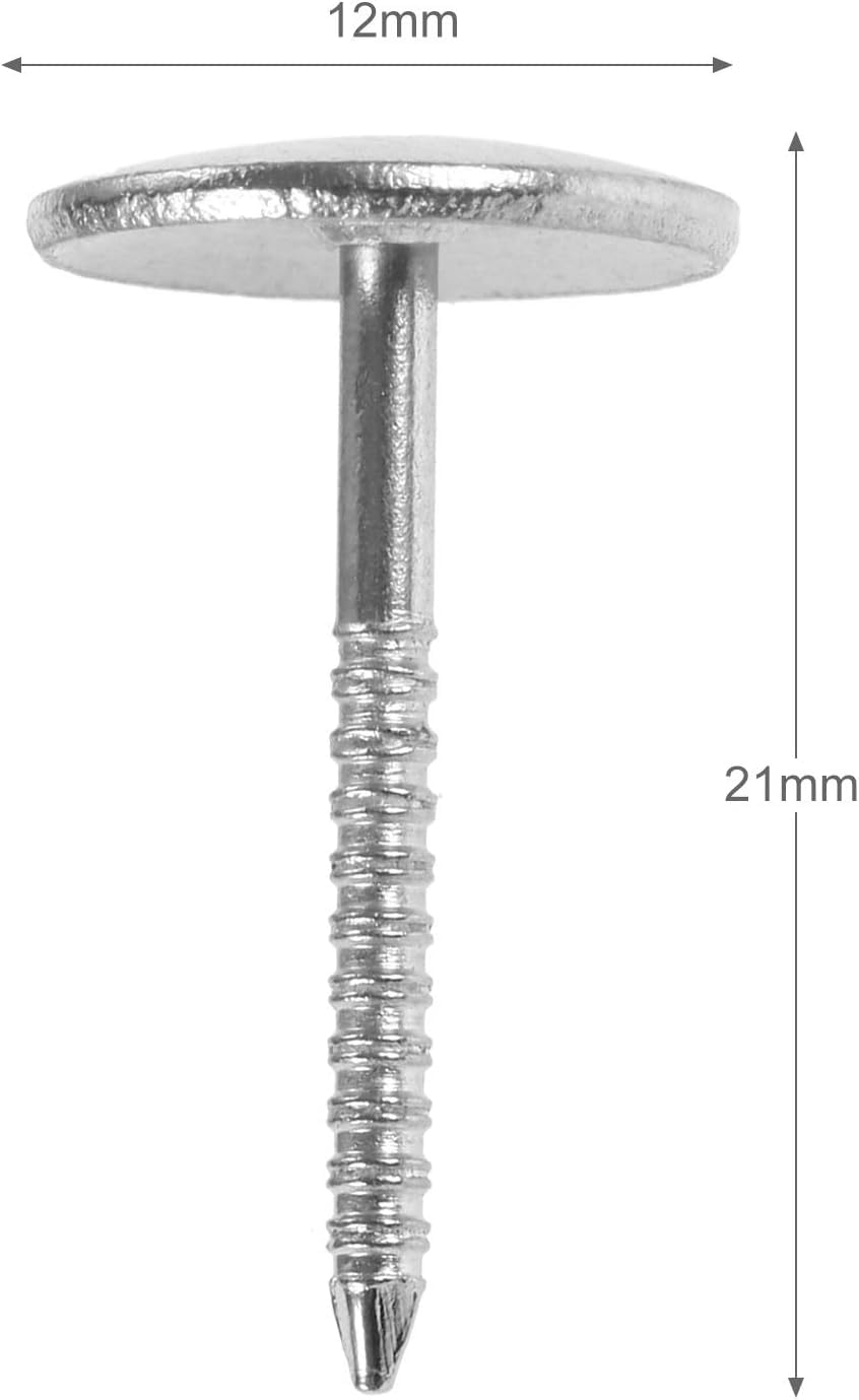 Punaises de Rembourrage, Clous de Rembourrage argentés 12x21mm, 200 pièces, boîte à Bijoux en Bois, Porte canapé Meubles, punaises de décoration, Goujons punaises