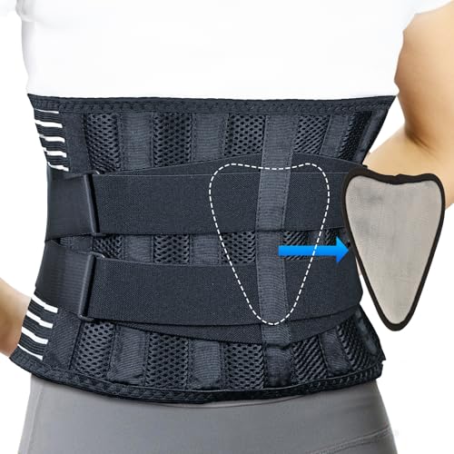 Rlligofe Back Brace for Lower Back Pain Women Men, Lumbar Support Belt for Sciatica, Herniated Disc, Scoliosis Relief (Adjustable, Breathable) - XL