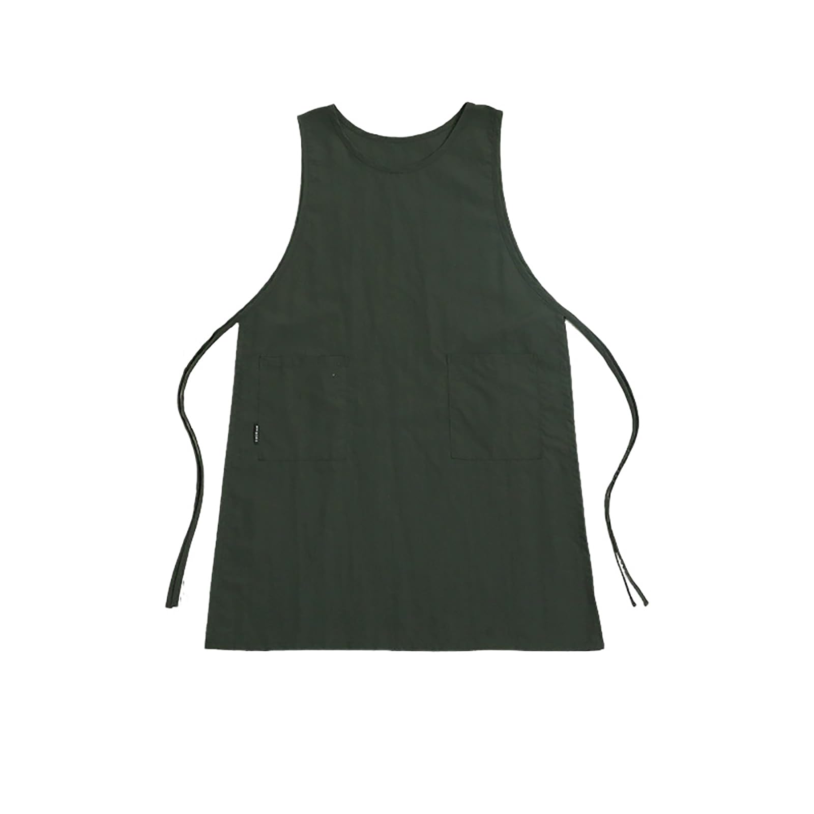 Delantal De Cocina De Algodón Cintura Ajustable con Bolsillos, Ideal para Cocinar, Jardinería, Restaurantes, Barbacoas Y Cafeterías Green,One Size