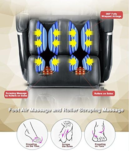 Miniatura 5 de Zero Gravity - Silla eléctrica de masaje Shiatsu aprobada por UL con terapia de calor integrada y sistema de masaje de aire con rodillo de pie,