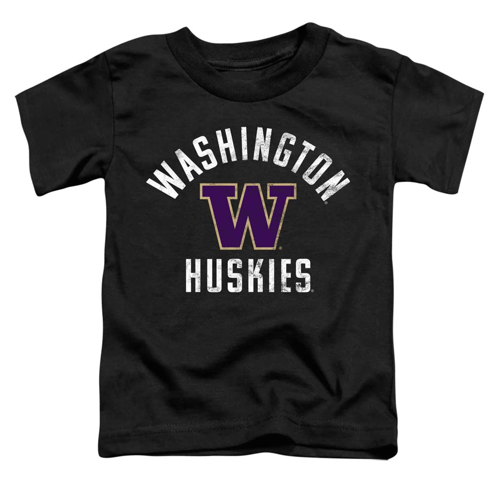 University of Washington Official Huskies Logo Unisex Toddler T Shirt,Black, 2