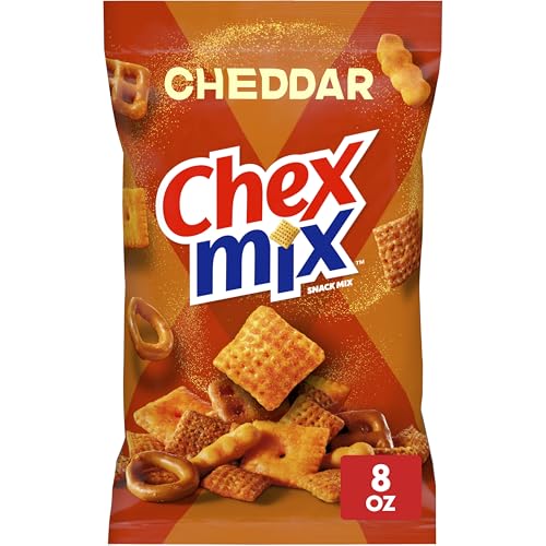 Chex Mix Cheddar Snack Mix, Savory Snack Bag, 8 oz
