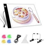 Benote A4 Light Box for Tracing LED Light Pad, 3 Level Adjustable Brightness Light Board for Diamond...