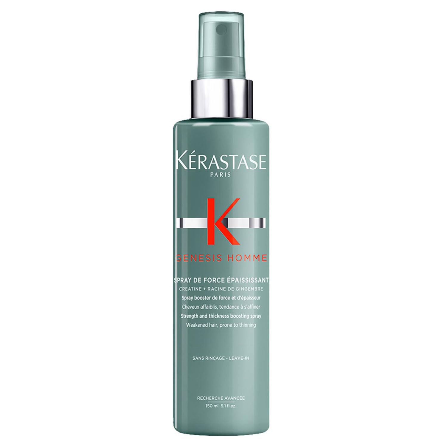 KERASTASE Genesis Homme - Spray Coiffant de Force Épaississant - +25 % de Masse Capillaire pour 24h* - Fini Mat - Créatine + Racine de Gingembre - Cheveux Fins, Affaiblis