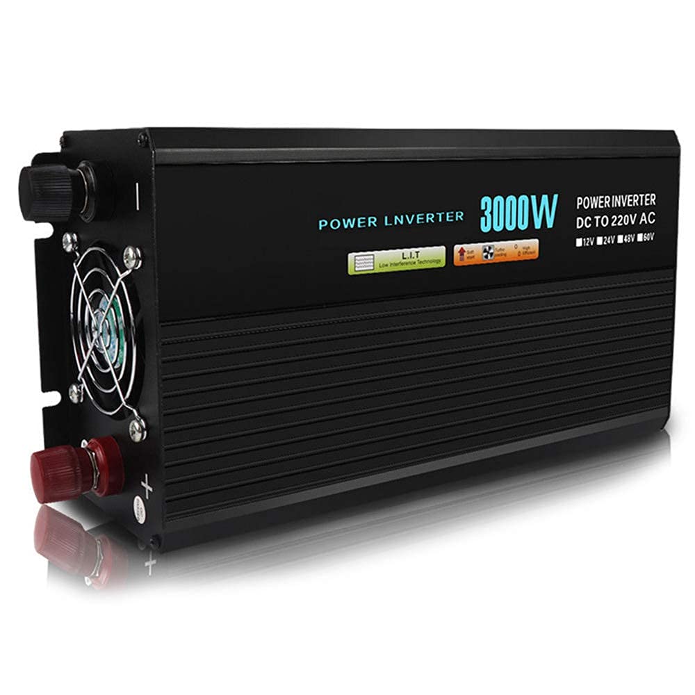 Inverter di Potenza a Onda sinusoidale Pura 2000 W, 3000 W, 3500 W, convertitore DC 12 V / 24 V, 220 V / 230 V con 2 Prese universali, Perfetto per televisori, frigoriferi, ventilatori