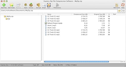 Nch Software Express Zip File Compression Software thumb #1