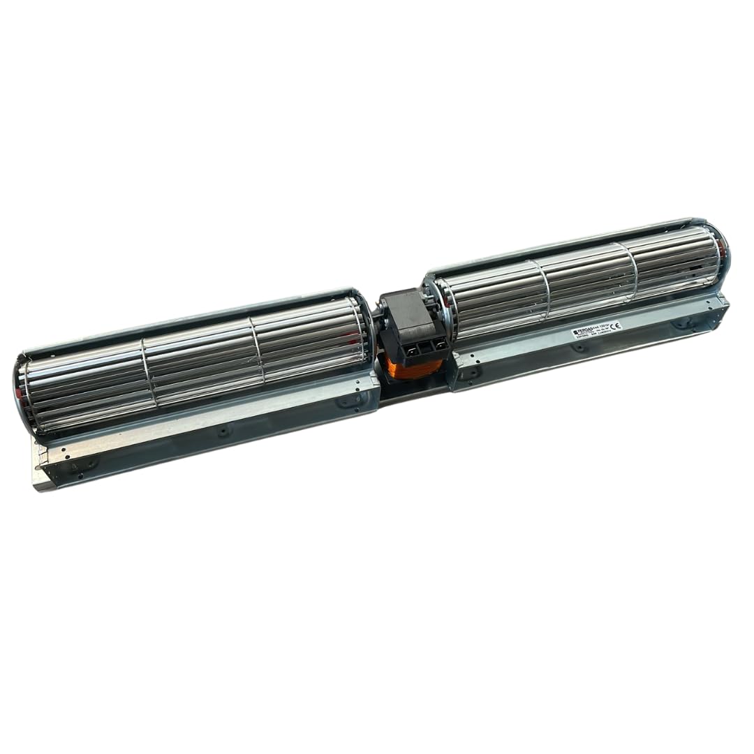 Ventilador tangencial doble longitud 645 mm, tamaño de la boquilla: 2 x 274 x 40 mm, para estufa de pellets